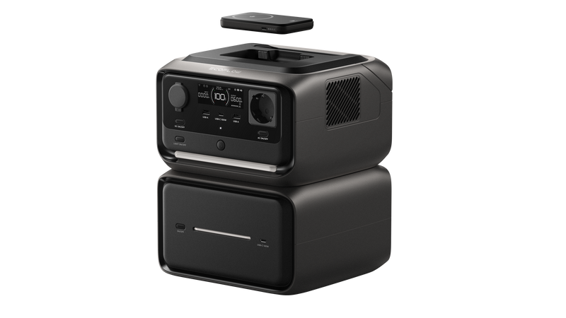 Laden Sie das Bild in Galerie - Viewer, EcoFlow RIVER 3 Plus Max Wireless Powerstation 858 Wh, mit Rapid 5k Powerbank, EU Version
