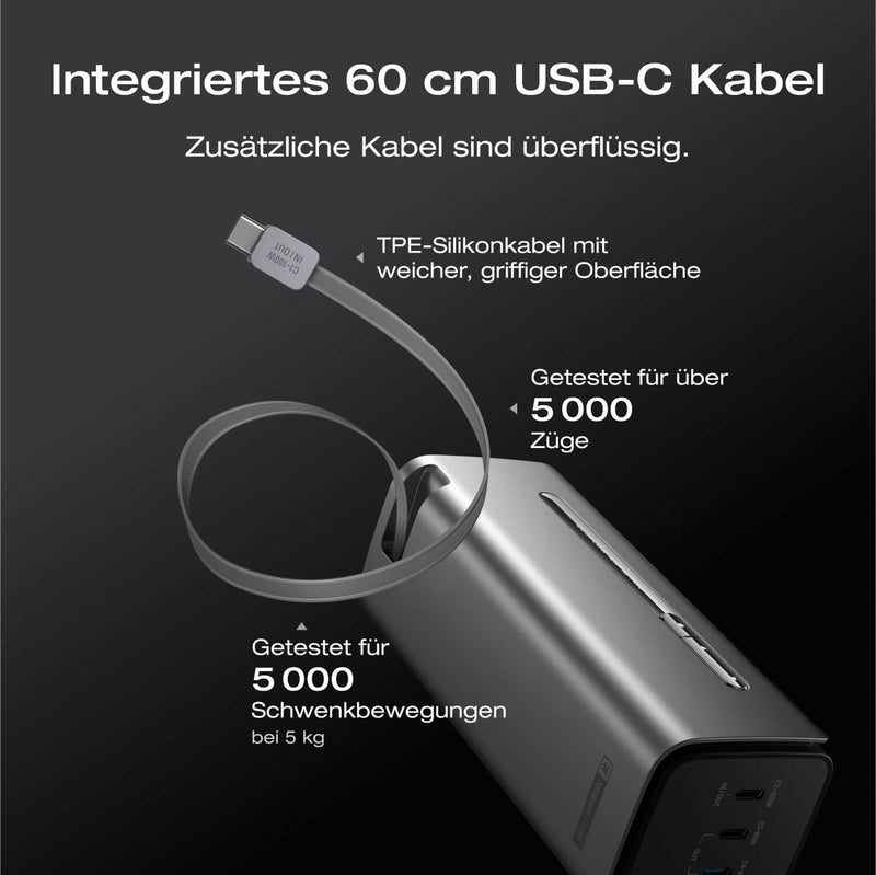 Laden Sie das Bild in Galerie - Viewer, EcoFlow RAPID Pro Powerbank 20'000 mAh grau | 120 W laden, bis zu 230 W entladen | + ausziehbares 100 W USB-C Kabel
