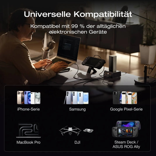 EcoFlow RAPID Pro Powerbank 20'000 mAh grau | 120 W laden, bis zu 230 W entladen | + ausziehbares 100 W USB-C Kabel