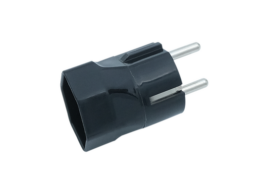 Adapter 230 VAC von Euro-Steckdose (Schuko) auf CH-Steckdose T13 (für CH-T12-Stecker)