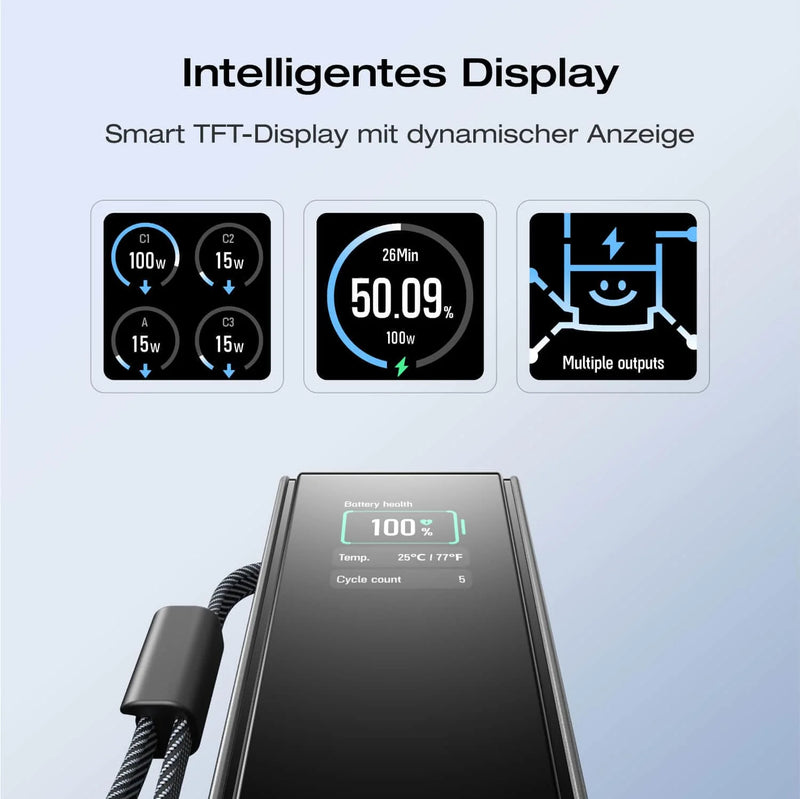 Laden Sie das Bild in Galerie - Viewer, EcoFlow RAPID Powerbank 25'000 mAh schwarz | 140 W laden, bis zu 170 W entladen | + ausziehbares 100 W USB-C Kabel
