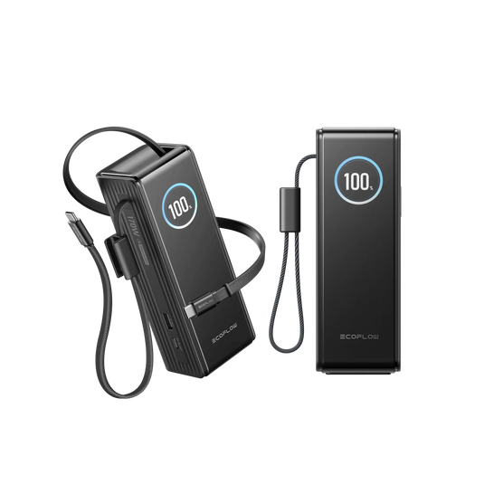 EcoFlow RAPID Powerbank 25'000 mAh grau | 140 W laden, bis zu 170 W entladen | + ausziehbares 100 W USB-C Kabel