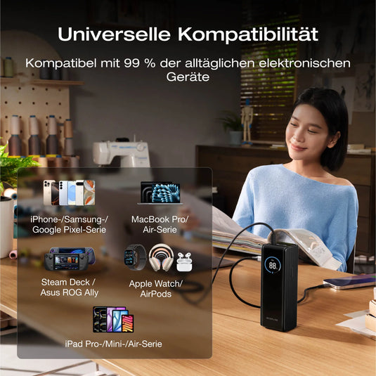 EcoFlow RAPID Powerbank 25'000 mAh schwarz | 140 W laden, bis zu 170 W entladen | USB-C und USB-A